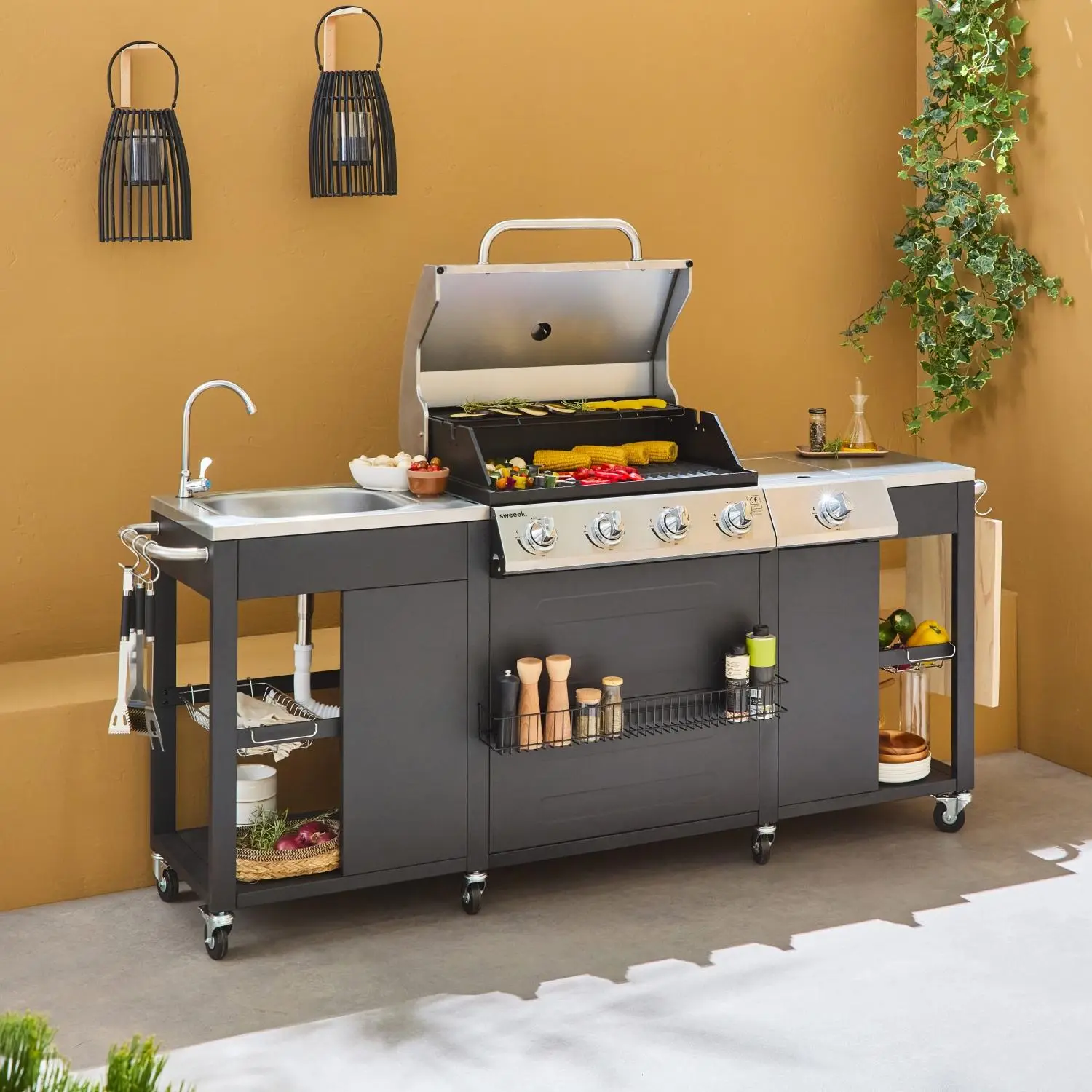 Barbecue gaz 4 brûleurs + latéral
